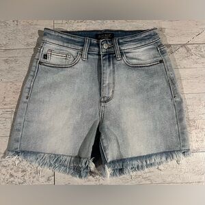Judy Blue Blue Jean Shorts Distressed Raw Hem